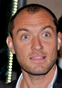 Jude Law showing his receeding hairline