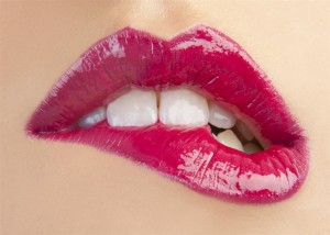 big photo of pursed lips