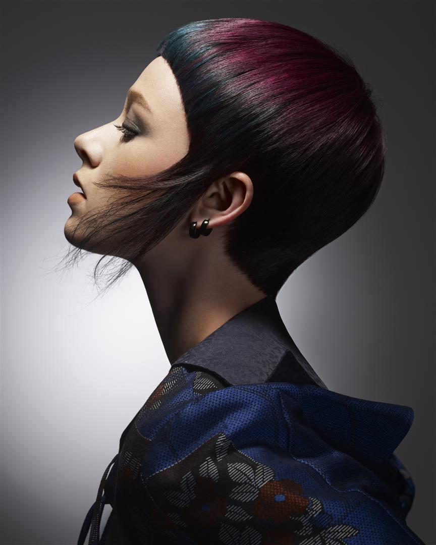 Colour of the Year - Viva Magenta 3 Hair Model with Magenta coloured hair